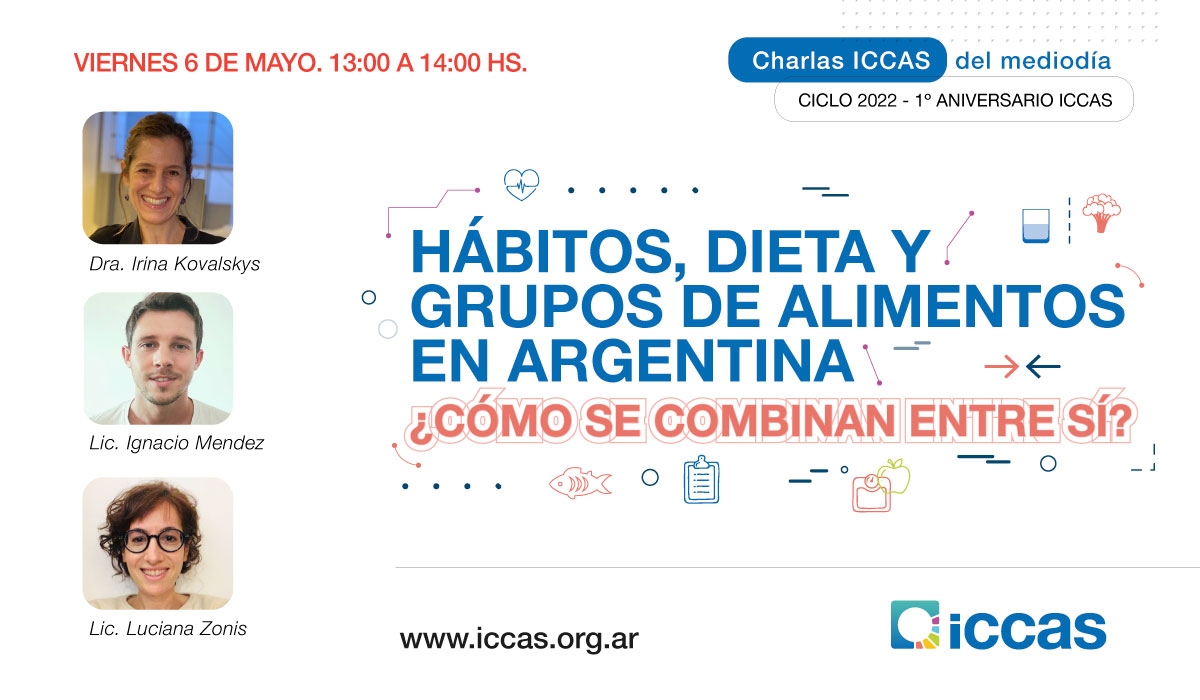Serie 2022 de Charlas ICCAS del Mediodía: Hábitos, dieta y grupos de alimentos en Argentina, ¿cómo se combinan entre sí? 